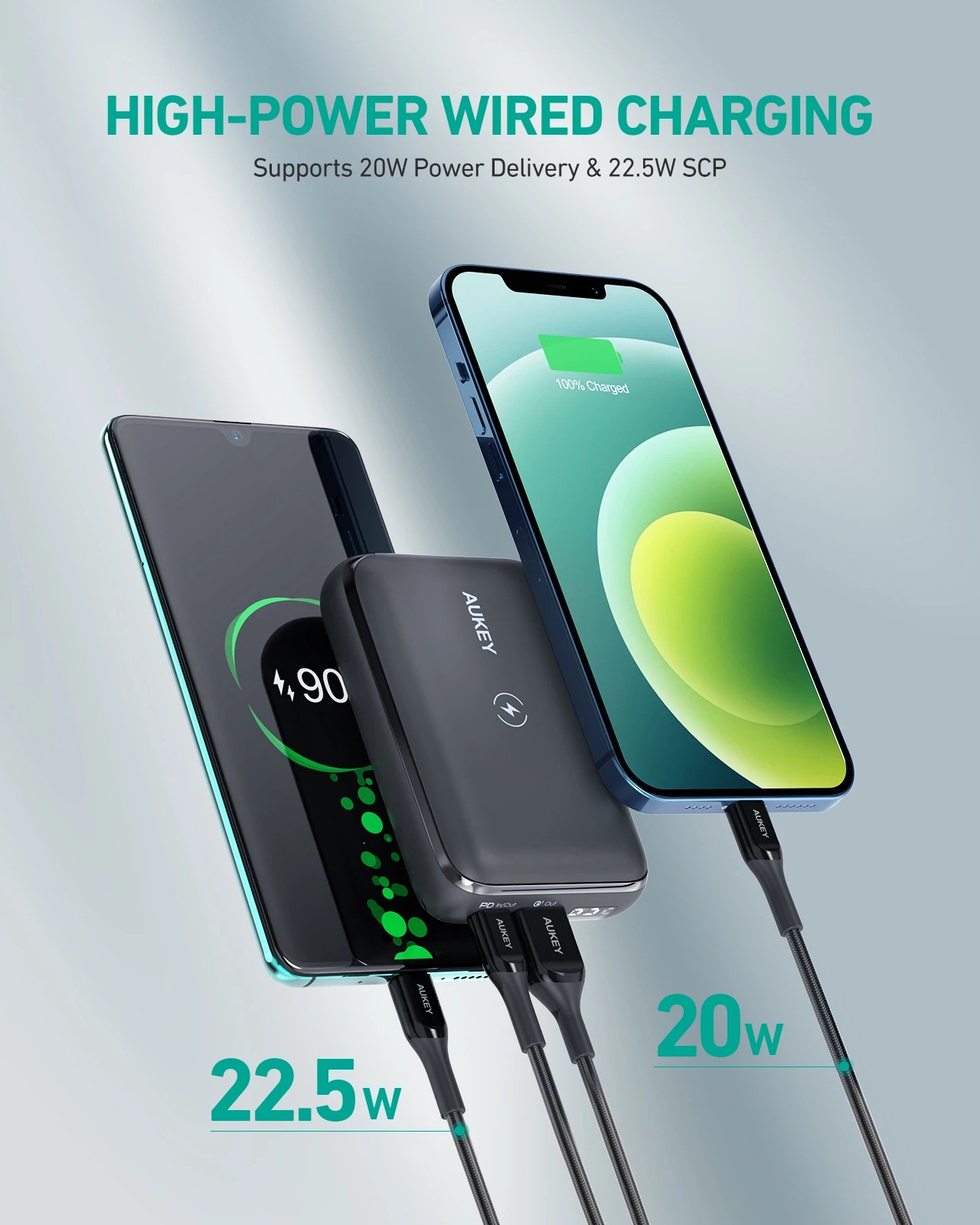 Aukey 20W 10000mAH PD Wireless Charging Powerbank with Kickstand