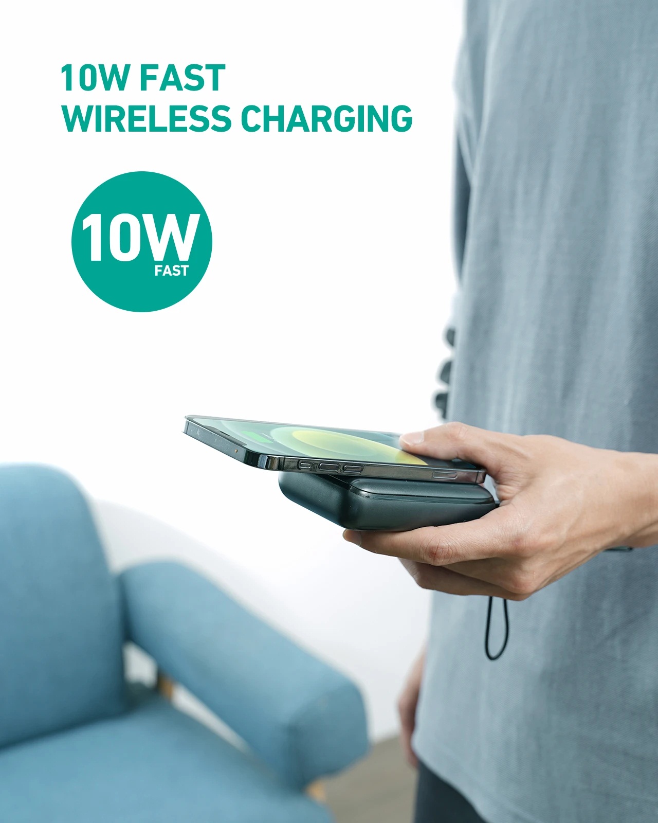 Aukey 20W 10000mAH PD Wireless Charging Powerbank with Kickstand